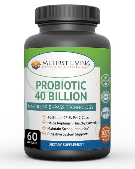 Probiotic 40 Billion CFU Supplement for Men and Women - 60 Capsules