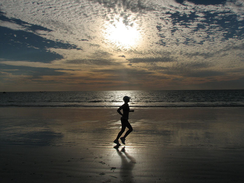 jogging on beach