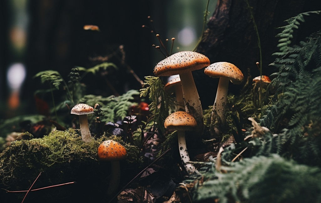 mushrooms in forest