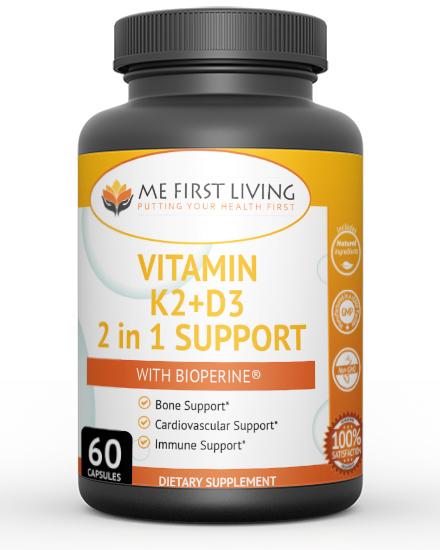 Vitamin K2 + D3 with Bioperine - Me First Living